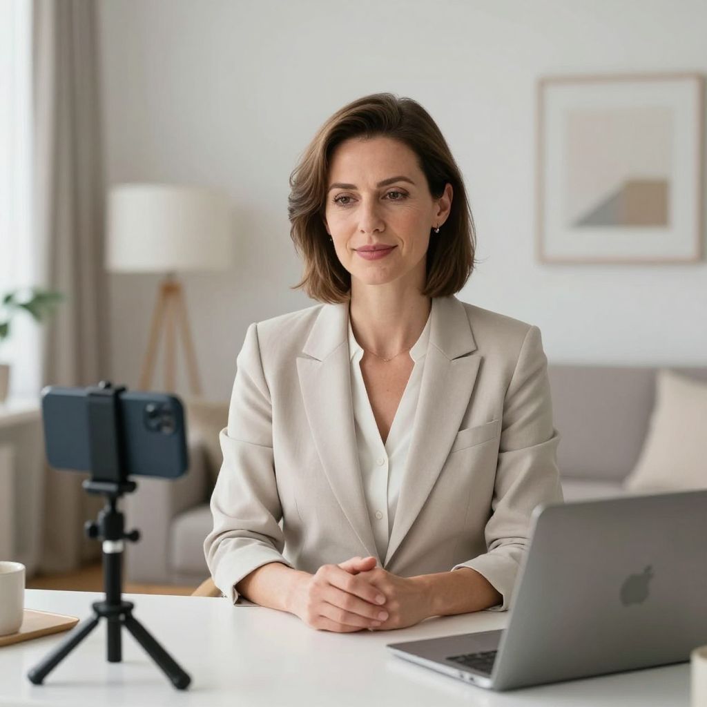 Kvinna 30–50 år – Nyhetsankare till reklamfilm (UGC-/sociala medier-känsla)