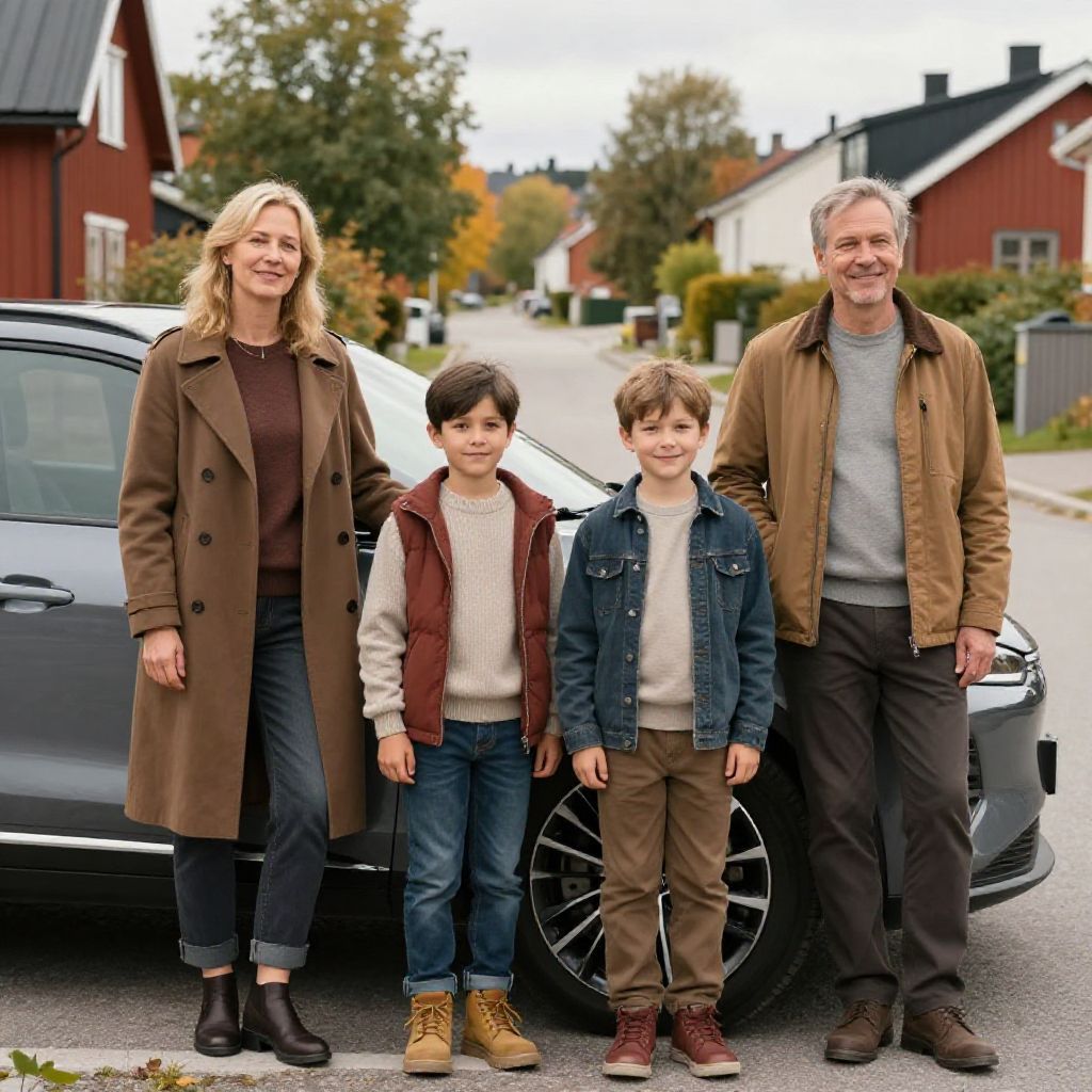 Familj med föräldrar ca 45 år och två skolbarn sökes till bilreklam i Stockholm
