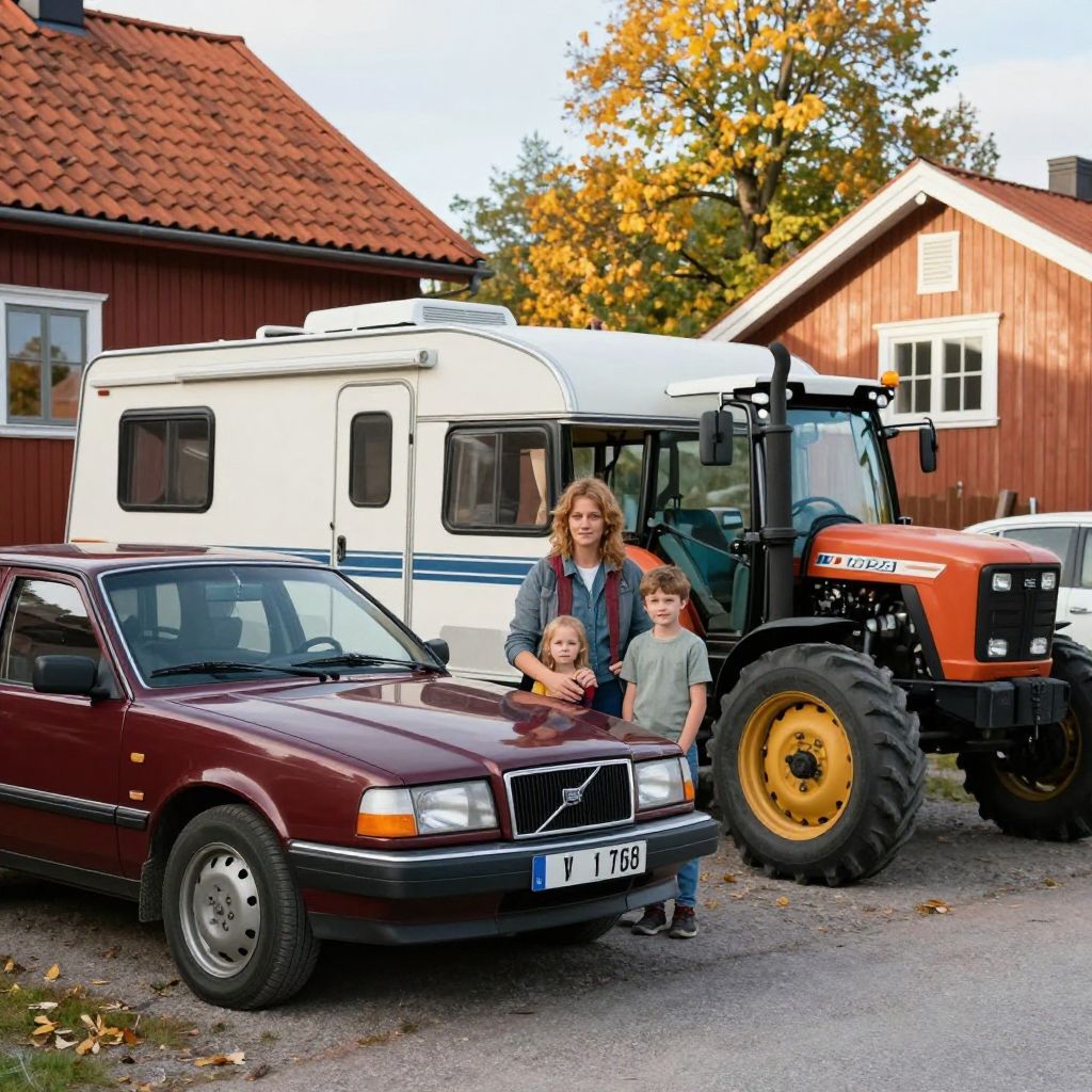 Vinröd Volvo V70, husbil från ca 1995 eller EPA-traktor sökes till familjefilm i Göteborg