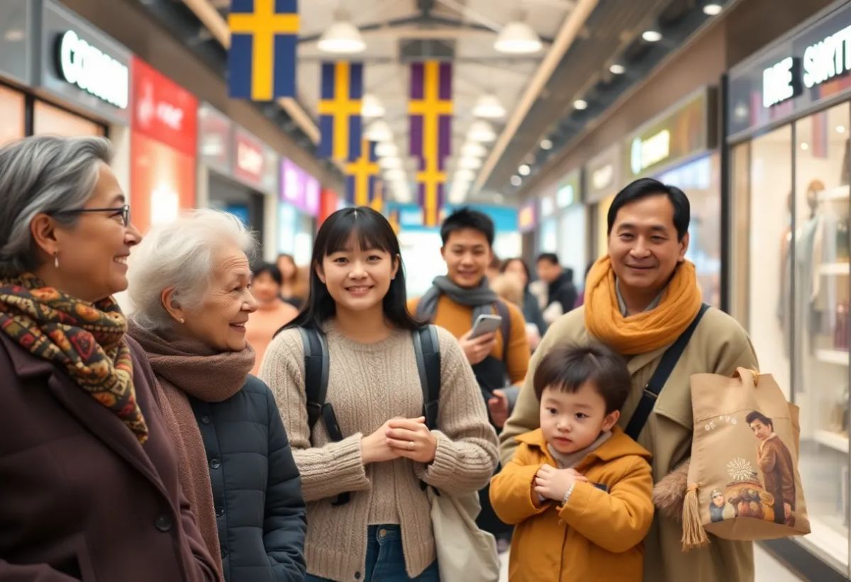 Modeller för internationell kampanj för köpcentrum