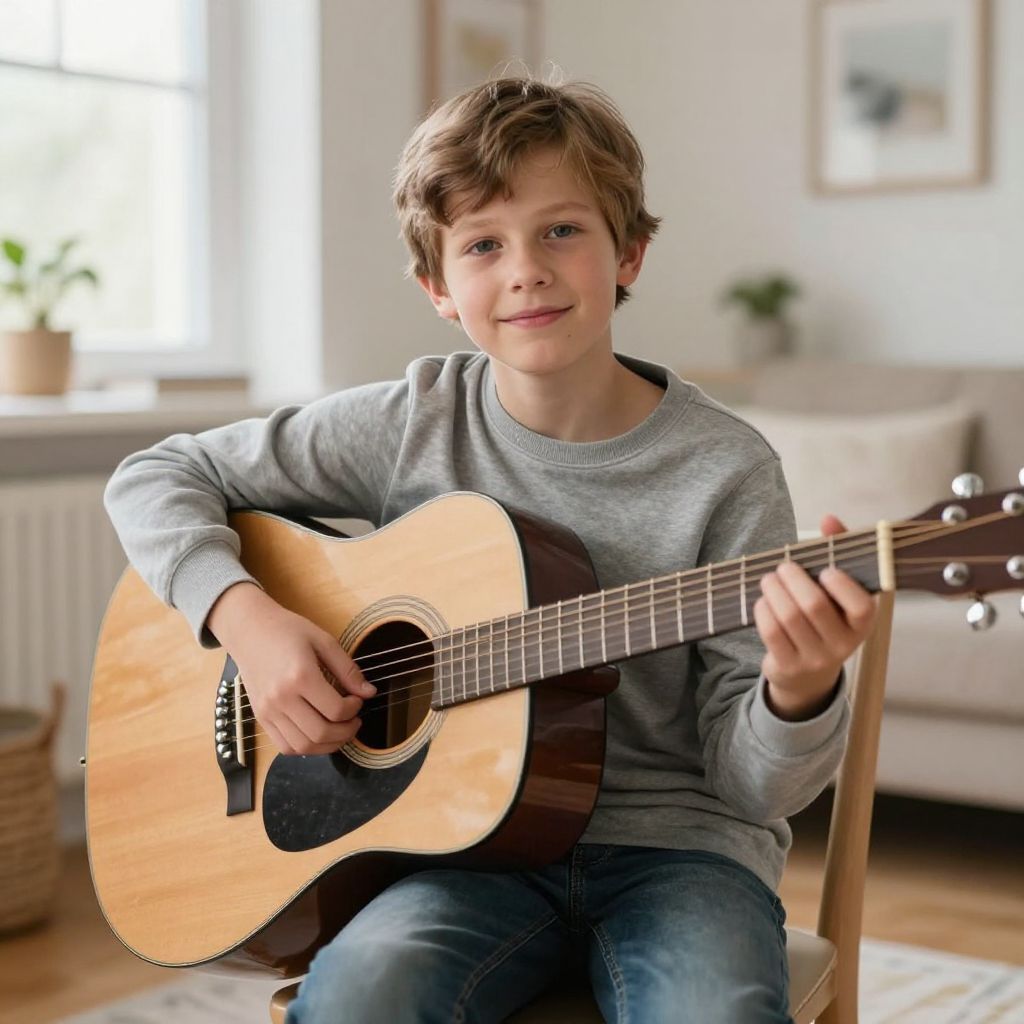Gitarrspelande pojke 7–9 år med brunt hår sökes till reklamfilm