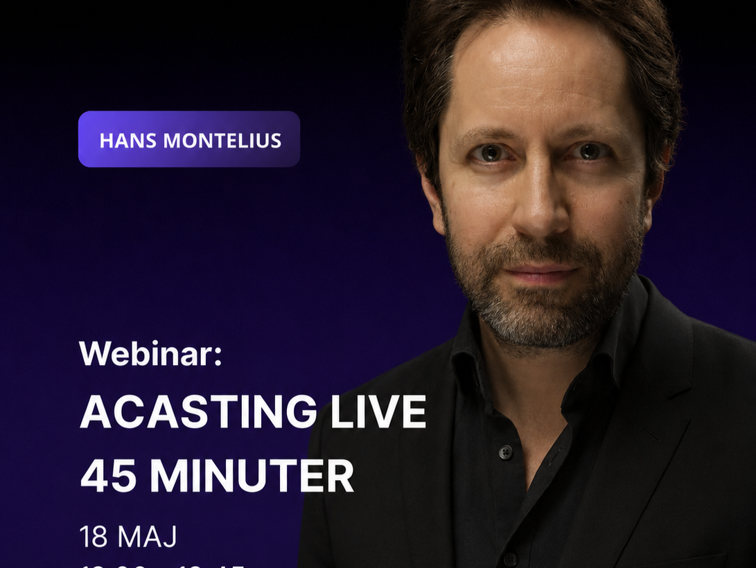 ACASTING LIVE – Gratis webinar med filmregisören och manusförfattaren Hans Montelius som gäst