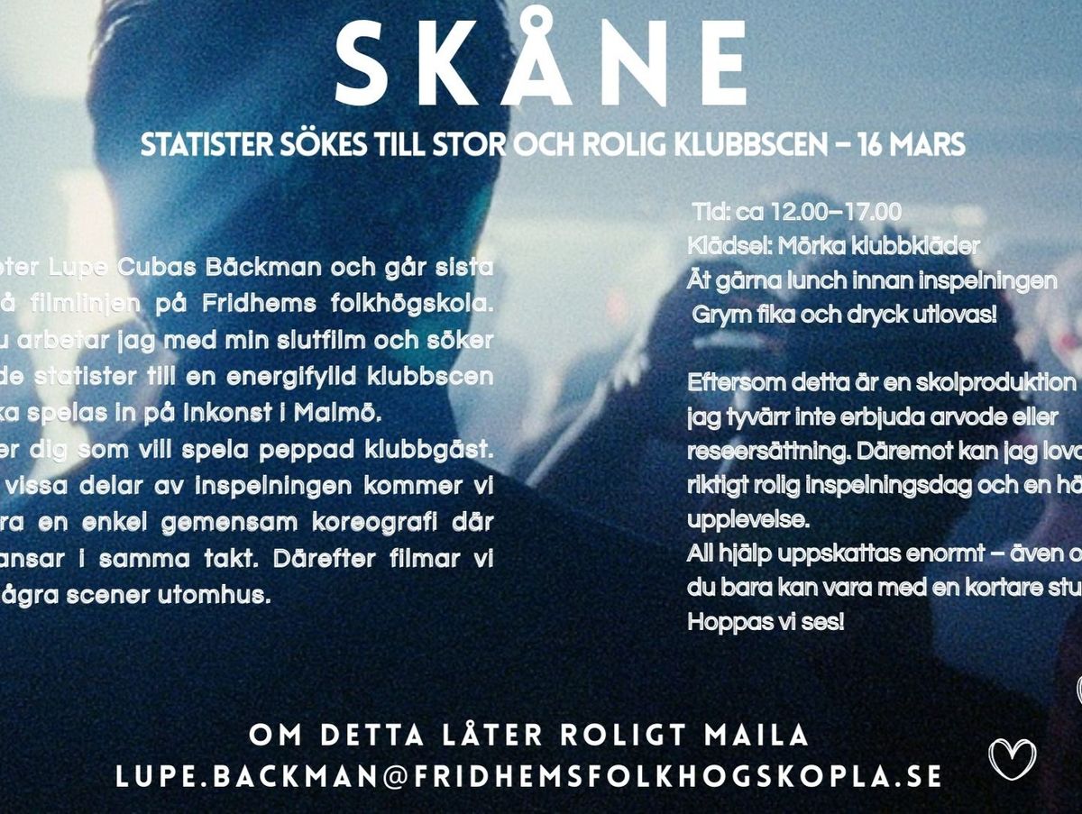 Statister till en rolig klubb scen i Inkonst Malmö