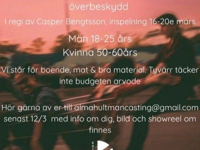 SKÅDESPELARE SÖKES TILL KORTFILM (MÄN)