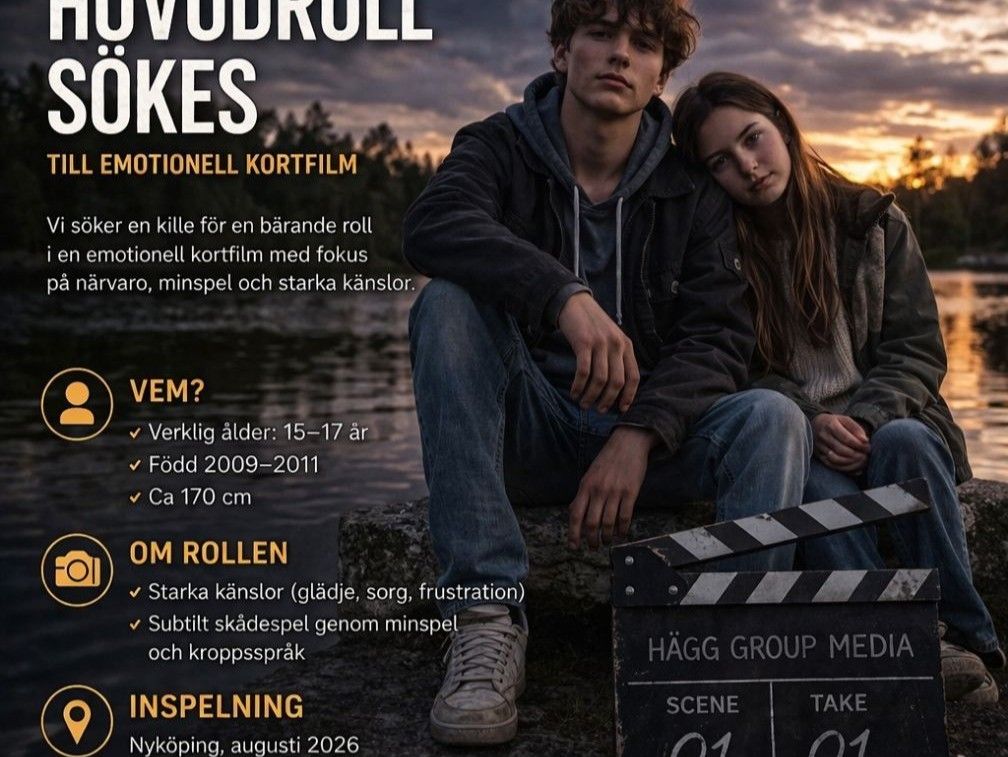Kille 15–17 år sökes för bärande roll i känslodriven kortfilm