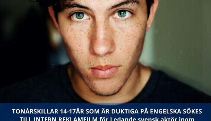 Tonårskillar 14-17 år som är duktiga på engelska sökes för intern reklamfilm