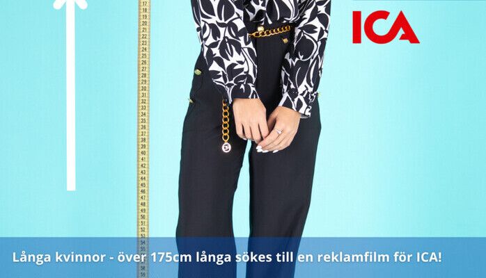 Långa kvinnor över 175 cm sökes till reklamfilm för ICA