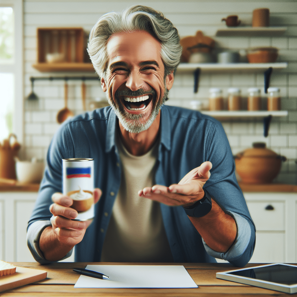 Man till humoristisk reklamfilm för livsmedelsmärke 9 april