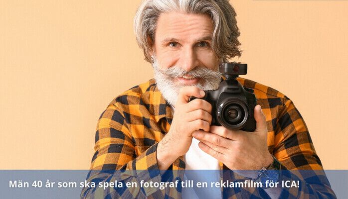 Man 40 år som ska spela fotograf i reklamfilm för ICA