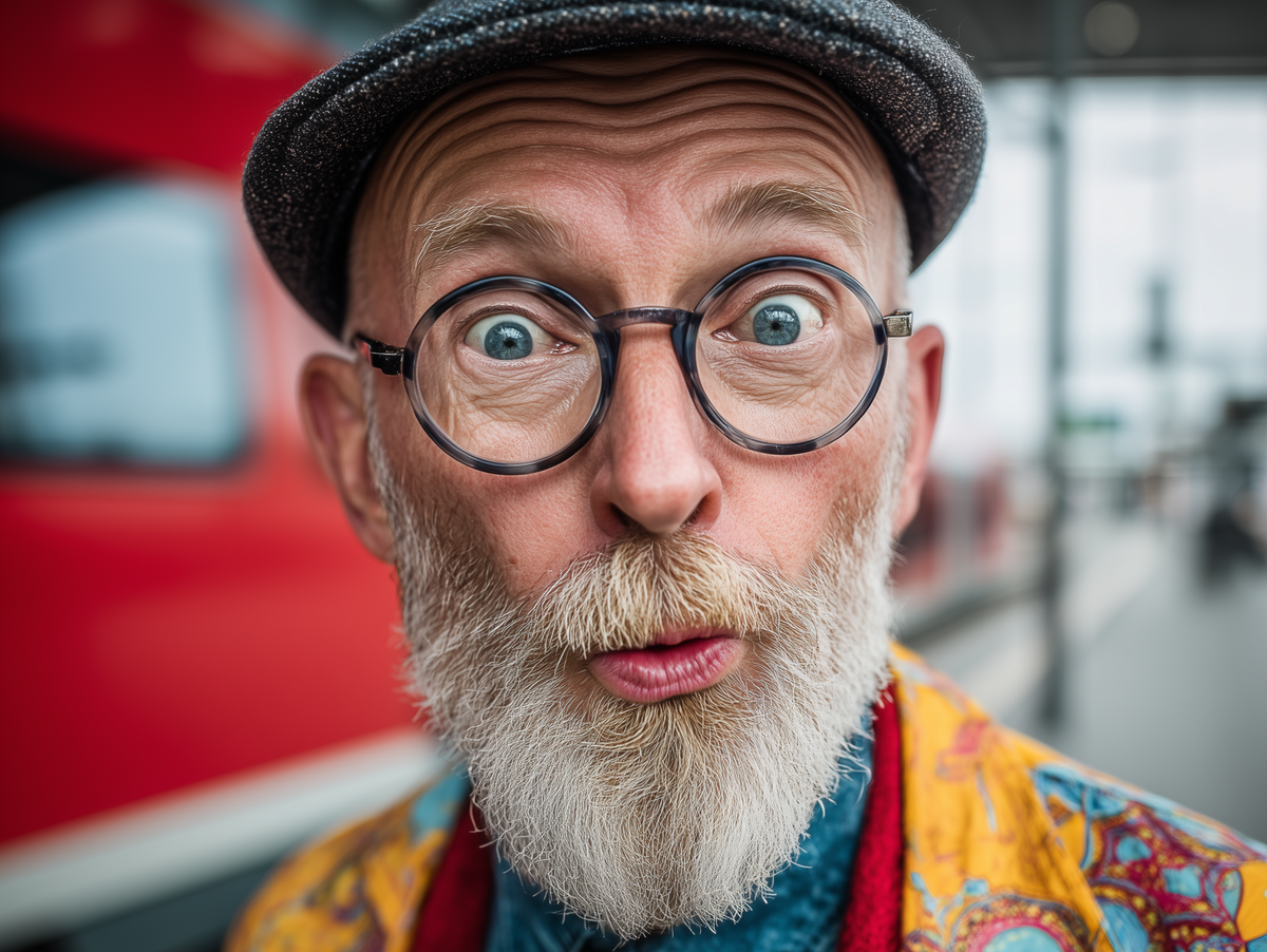 Man i 50–60-årsåldern med skandinaviskt utseende till humoristisk reklamfilm