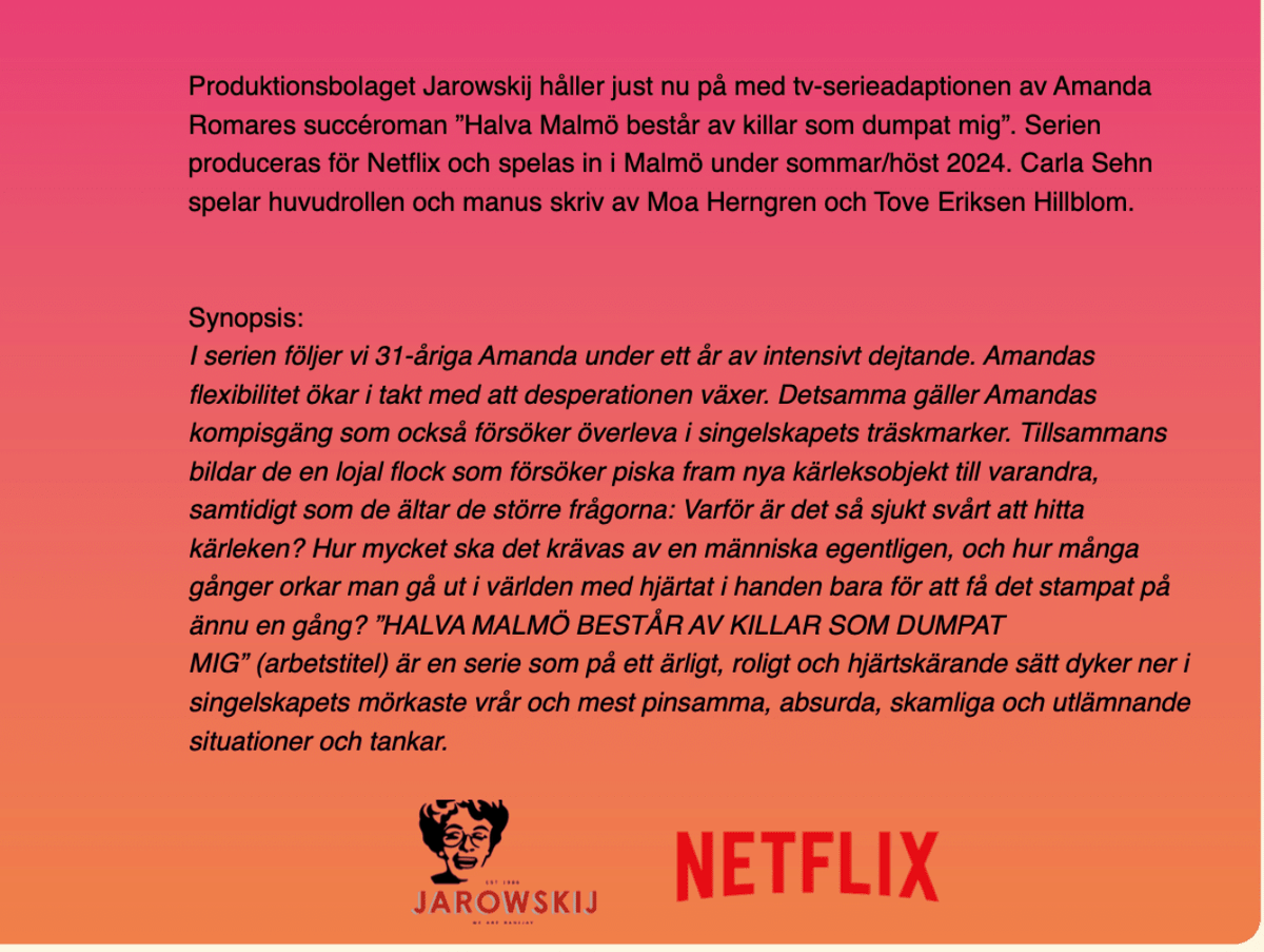 HALVA MALMÖ BESTÅR AV KILLAR SOM DUMPAT MIG
