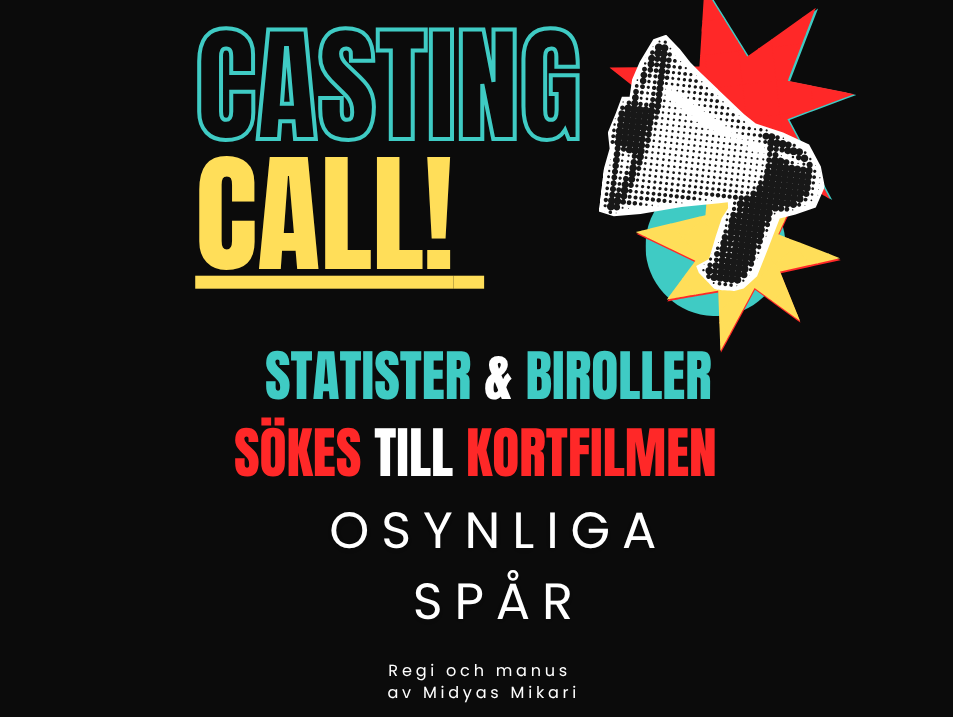 Statister och biroller sökes till kortfilmen 'Osynliga spår' i Göteborg  - Sista ansökningsdag 11e augusti - SÖK ENDAST OM DU BOR I GBG/NÄRHETEN