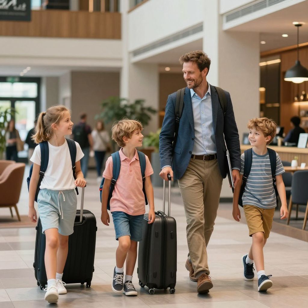 Pappa med 1–2 barn (5–13 år) sökes för bildbyråfotografering – Tema Semester/Business