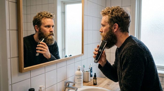 Man 30–50 år med långt, fylligt skägg sökes till reklamfilm (rakning på kamera)