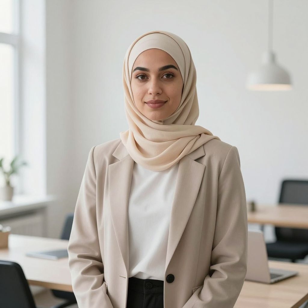 Kvinna som bär hijab i åldern 30-45 - film för myndighet (Stockholm, 10 april)