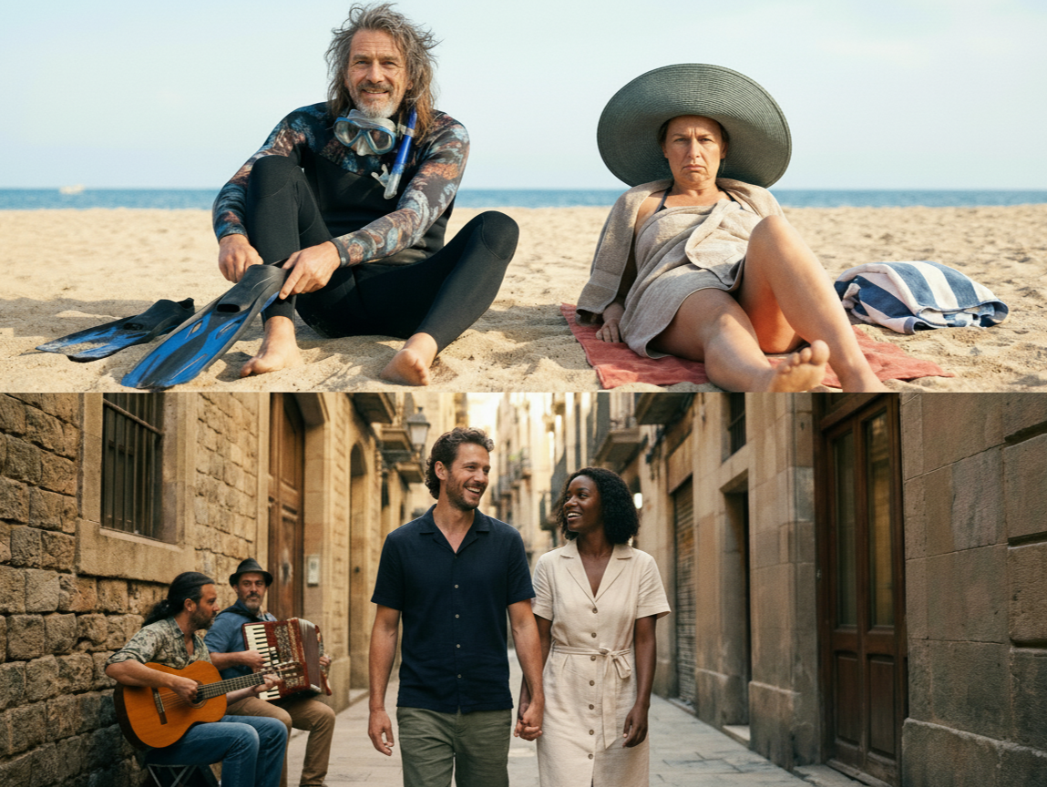 Män och kvinnor sökes till en reklamfilm för ett svenskt turspel med inspelning i Barcelona