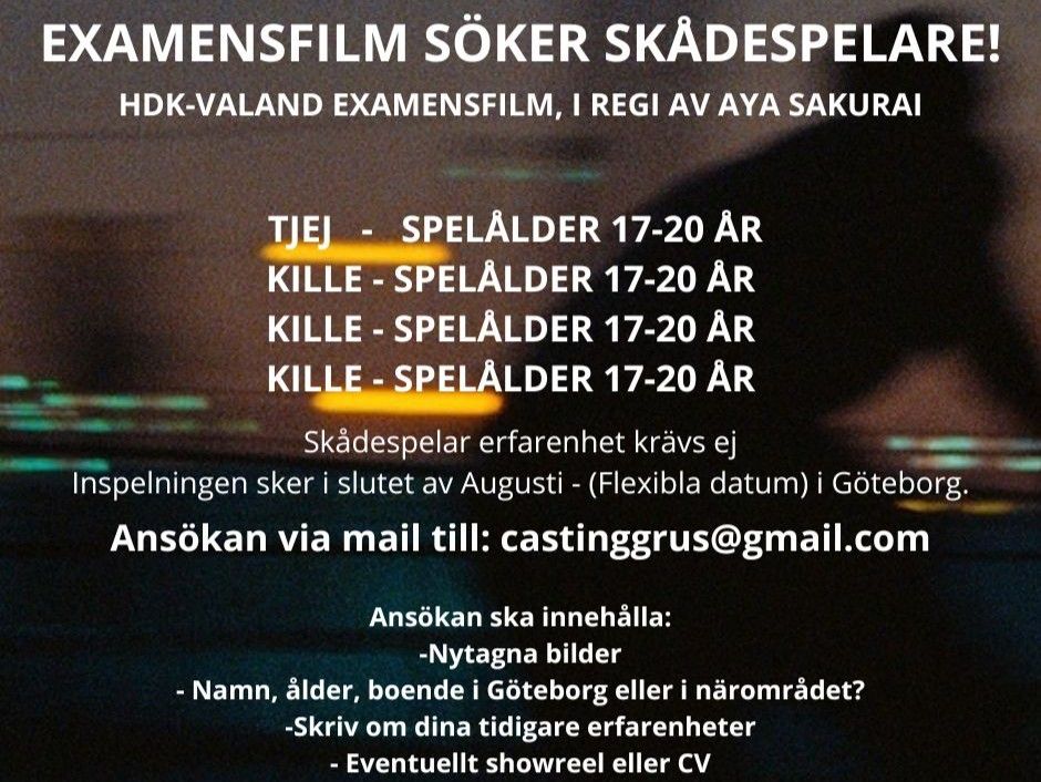 skådespelare sökes
