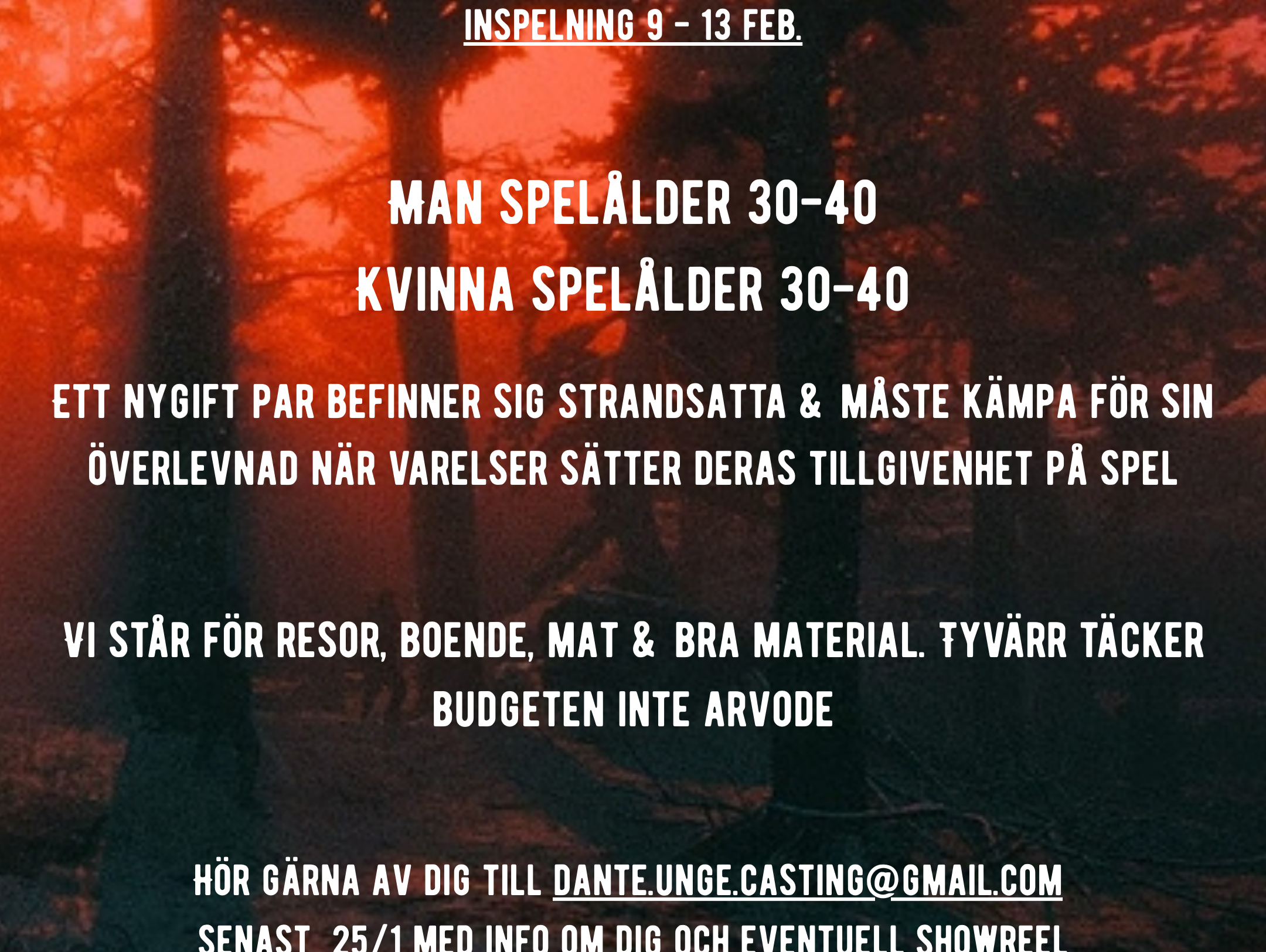 Skådespelare Sökes till Kortfilm!