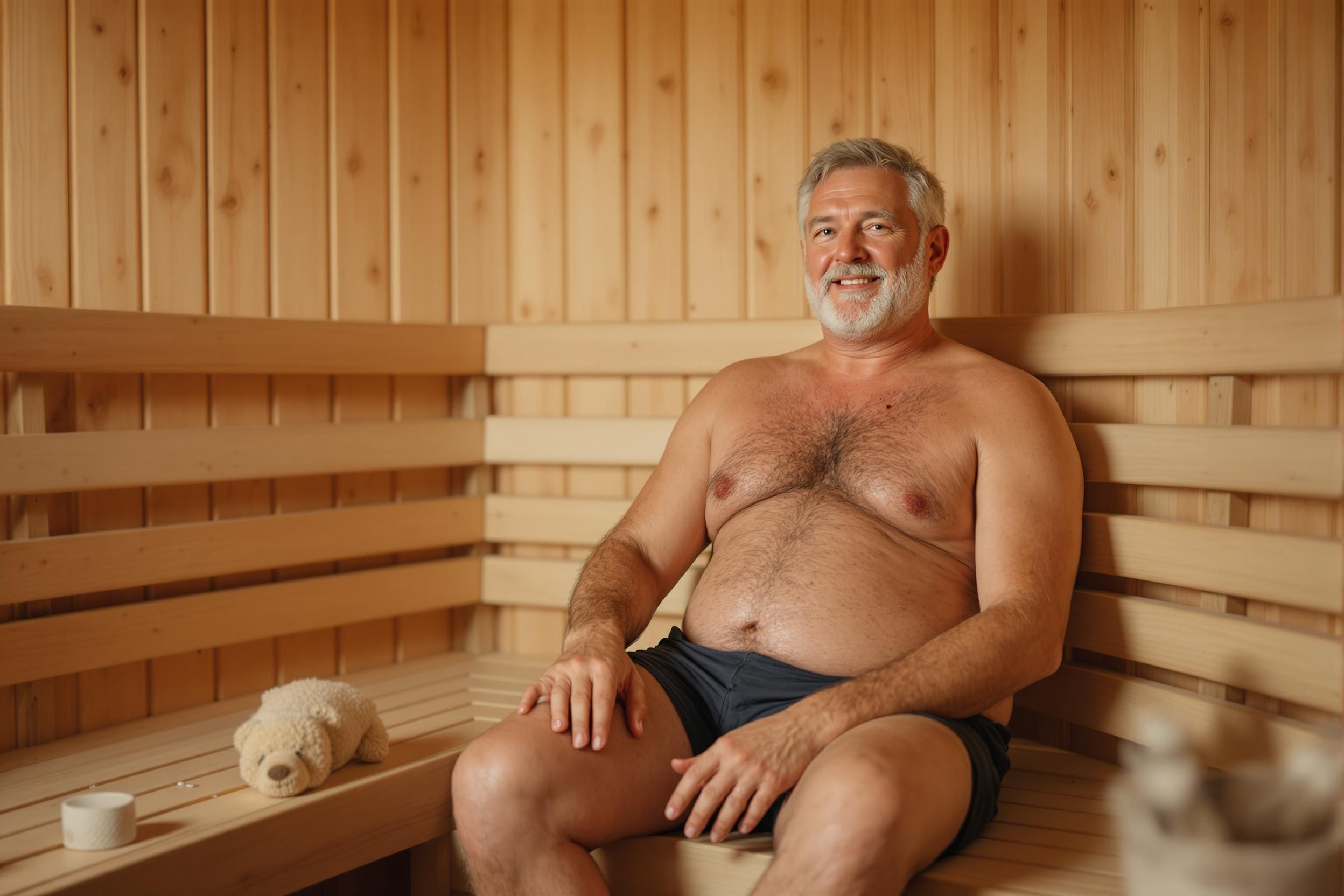 Män 50-60 år med större kroppsbyggnad sökes för bastu-scen i kampanjfilm