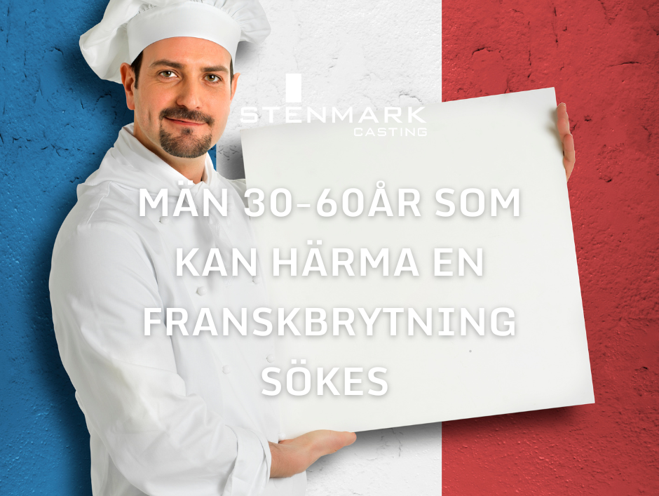 Män med sydeuropeisk brytning, helst fransk brytning sökes till inspelning 8e juni!