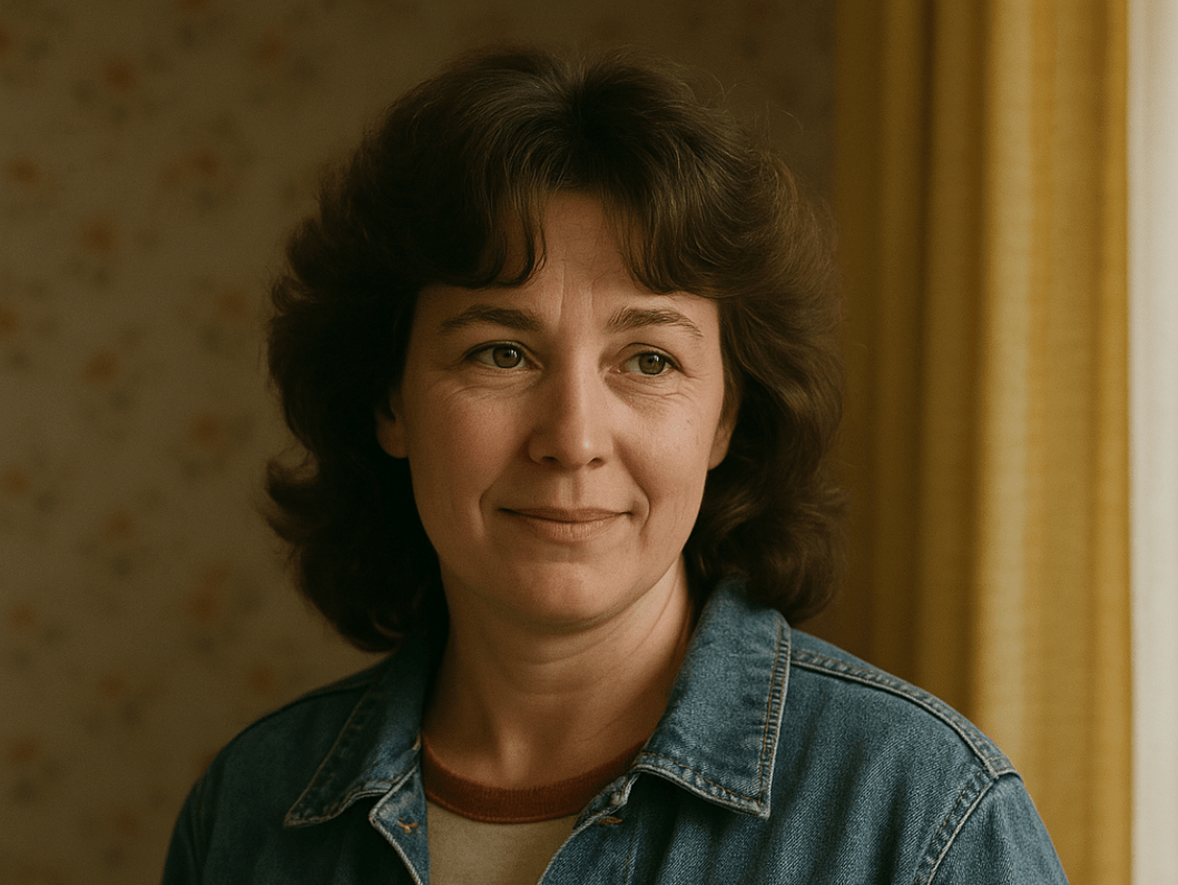 Statistkvinna till reklamfilm för lastbilsmärke 6 eller 7 maj