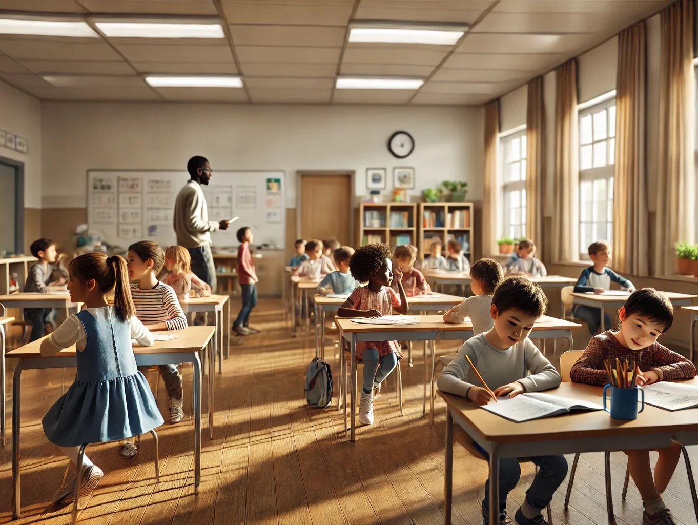 Statister barn 6-10år som ska agera elever i klassrum