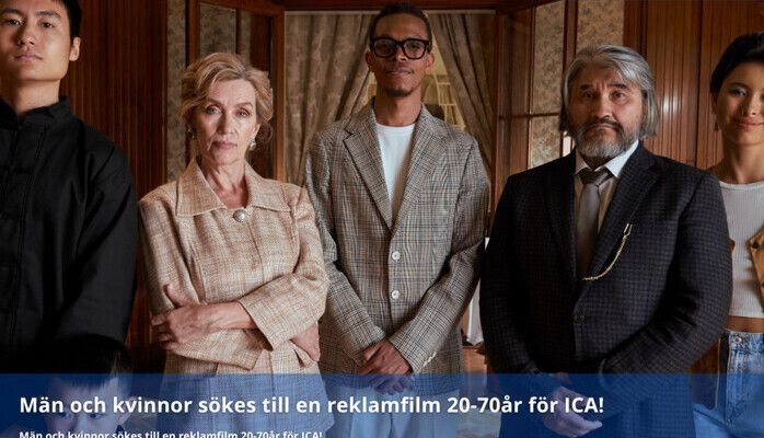 Män och kvinnor 20-70 år sökes till reklamfilm för ICA