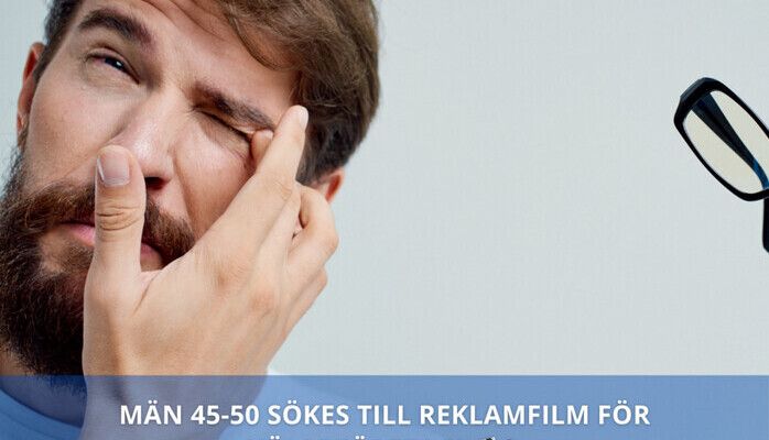 Män 45-50 år sökes till reklamfilm för hälsoföretag